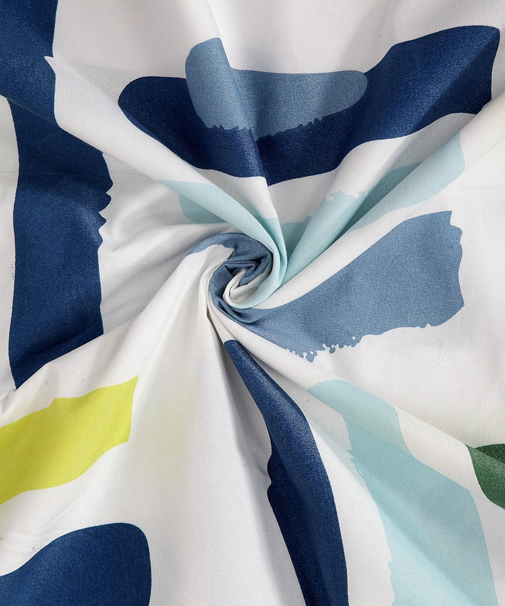 Multi Color King Fitted Bedsheet With 2 Pillow Covers