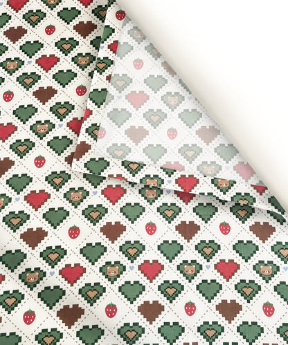 Retro Heartland Printed Kids Single Fitted Bedsheet With 1 Pillow Cover