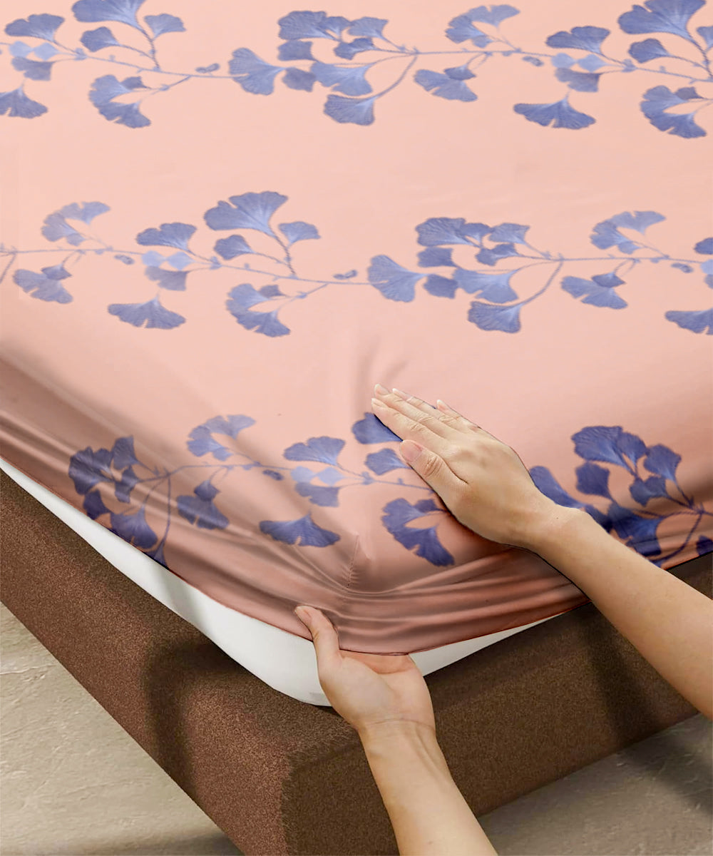Petal Mist Single Fitted Bedsheet With 1 Pillow Cover