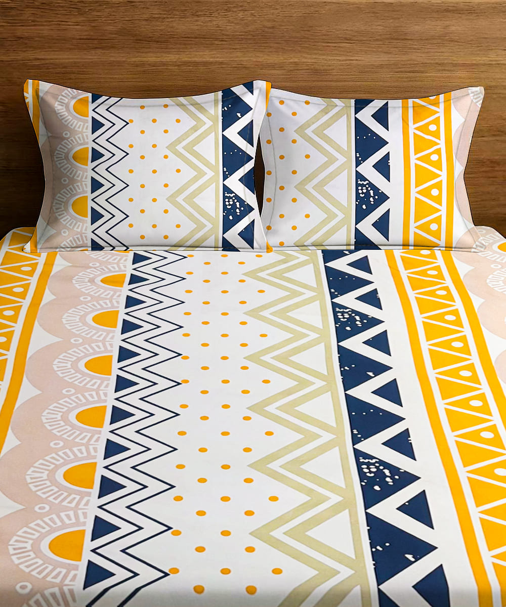 ZigZag Serenity King Fitted Bedsheet With 2 Pillow Covers