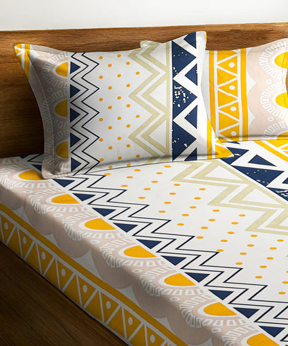 ZigZag Serenity Fitted Bedsheet With Pillow Cover