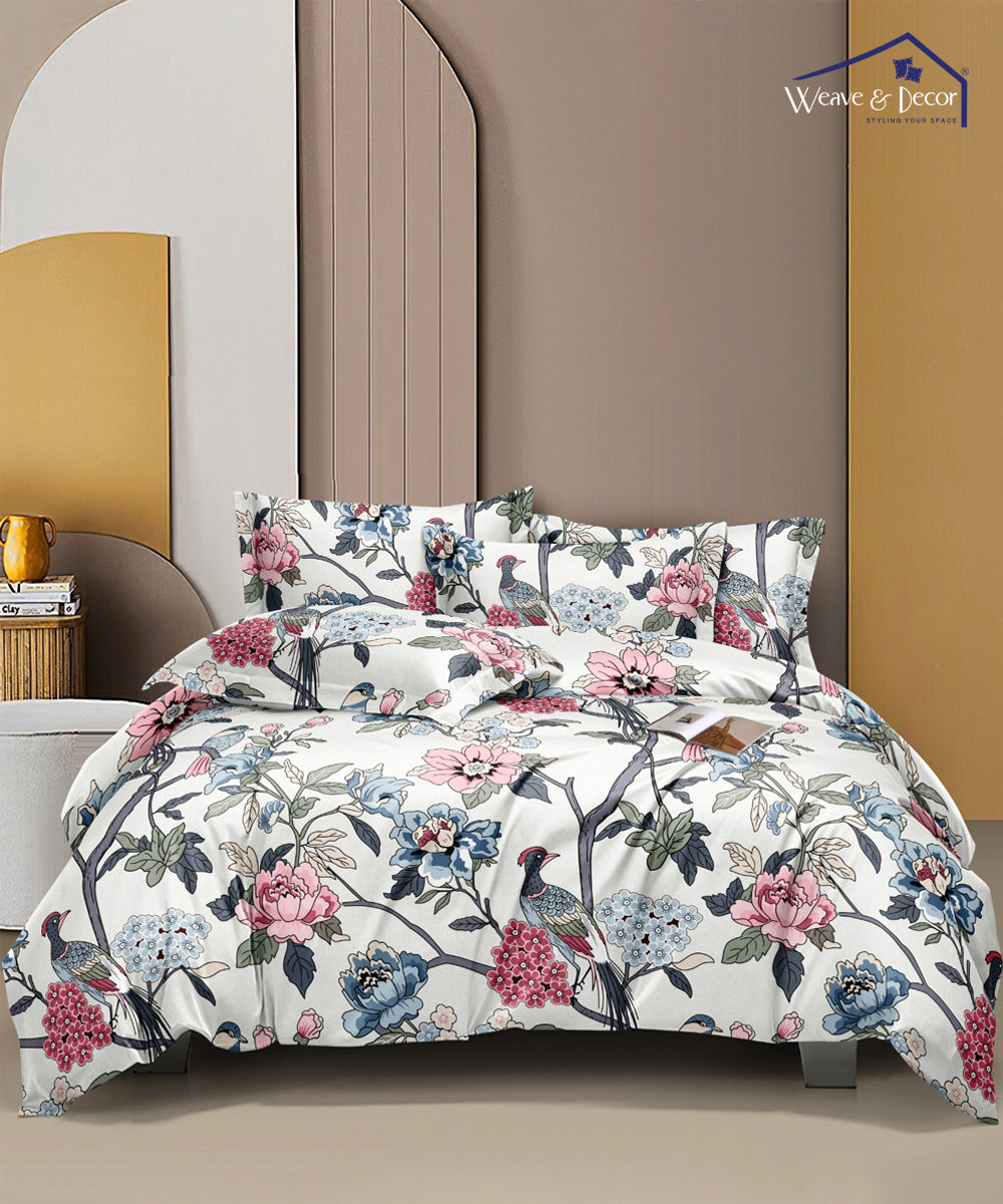 Orchard Elegance Single Fitted Bedsheet With 1 Pillow Cover
