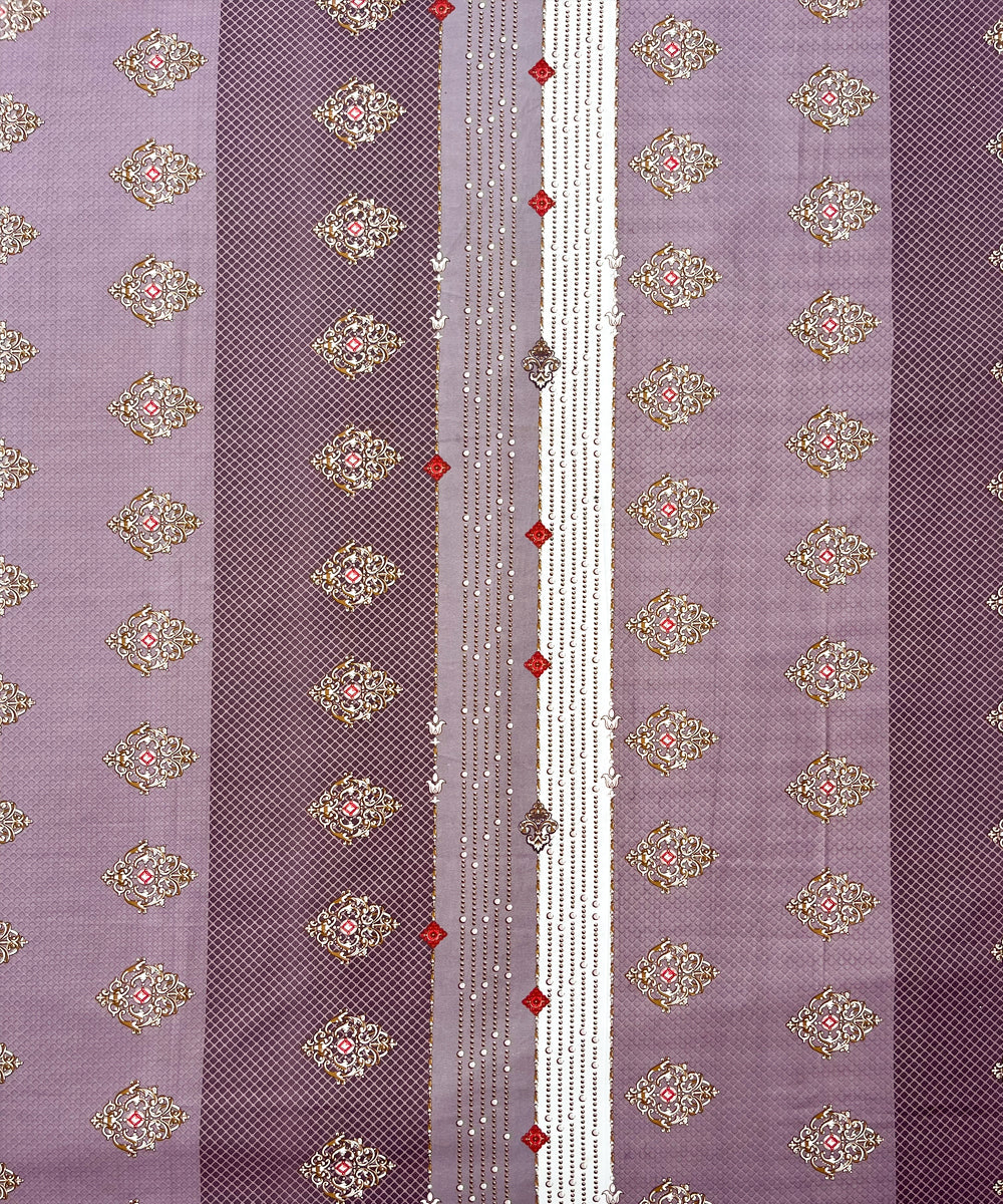 Vintage Plum Harmony Flat Double Bedsheet With 2 Pillow Covers