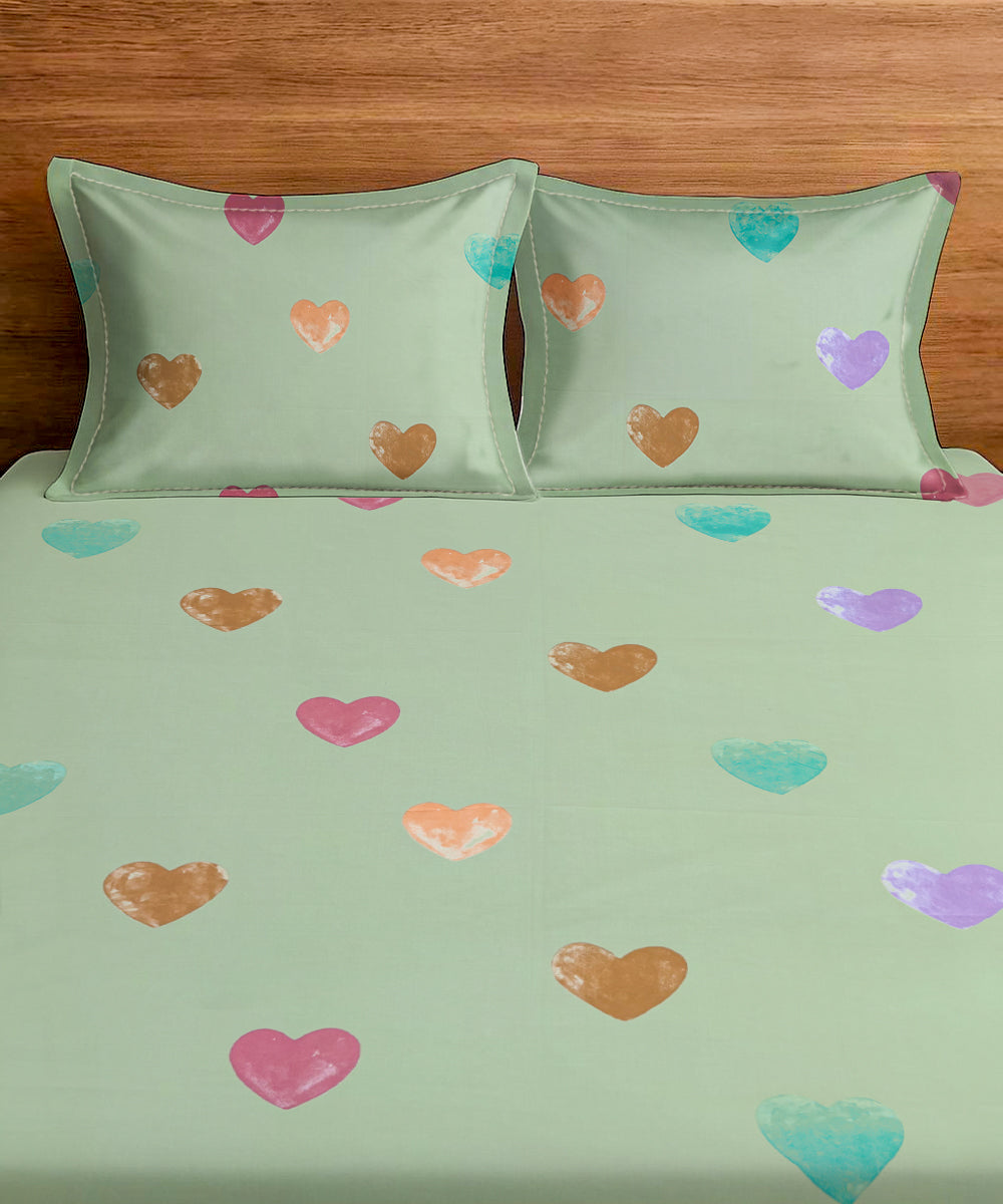 Valentine's Glow King Size Bedsheet With 2 Pillow Cover