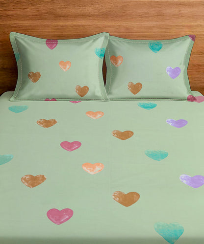 Valentine's Glow King Size Bedsheet With 2 Pillow Cover