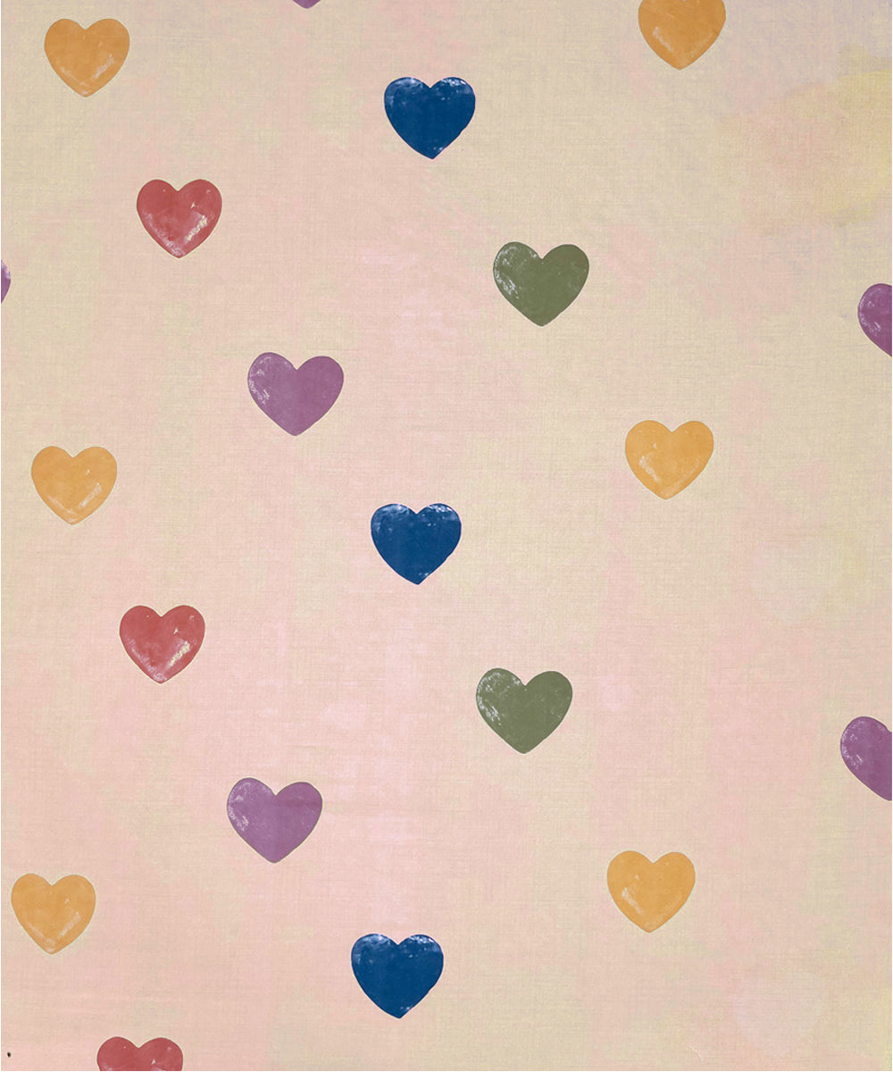 Rainbow Heartbeats Super King Fitted Bedsheet With 2 Pillow Covers
