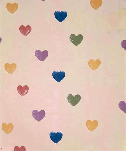 Rainbow Heartbeats King Size Bedsheet With 2 Pillow Cover