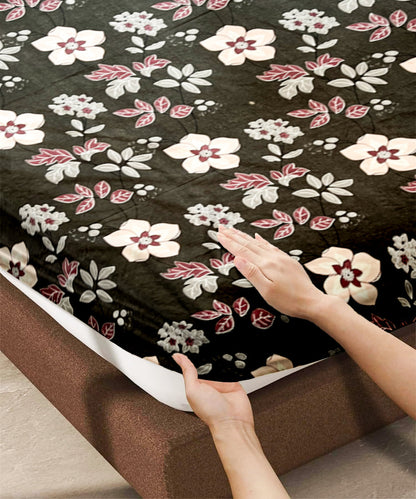 Dusky Bloom Single Fitted Bedsheet With 1 Pillow Cover