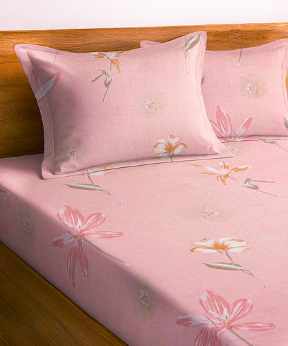 Gentle Blooms King Size Bedsheet With 2 Pillow Cover