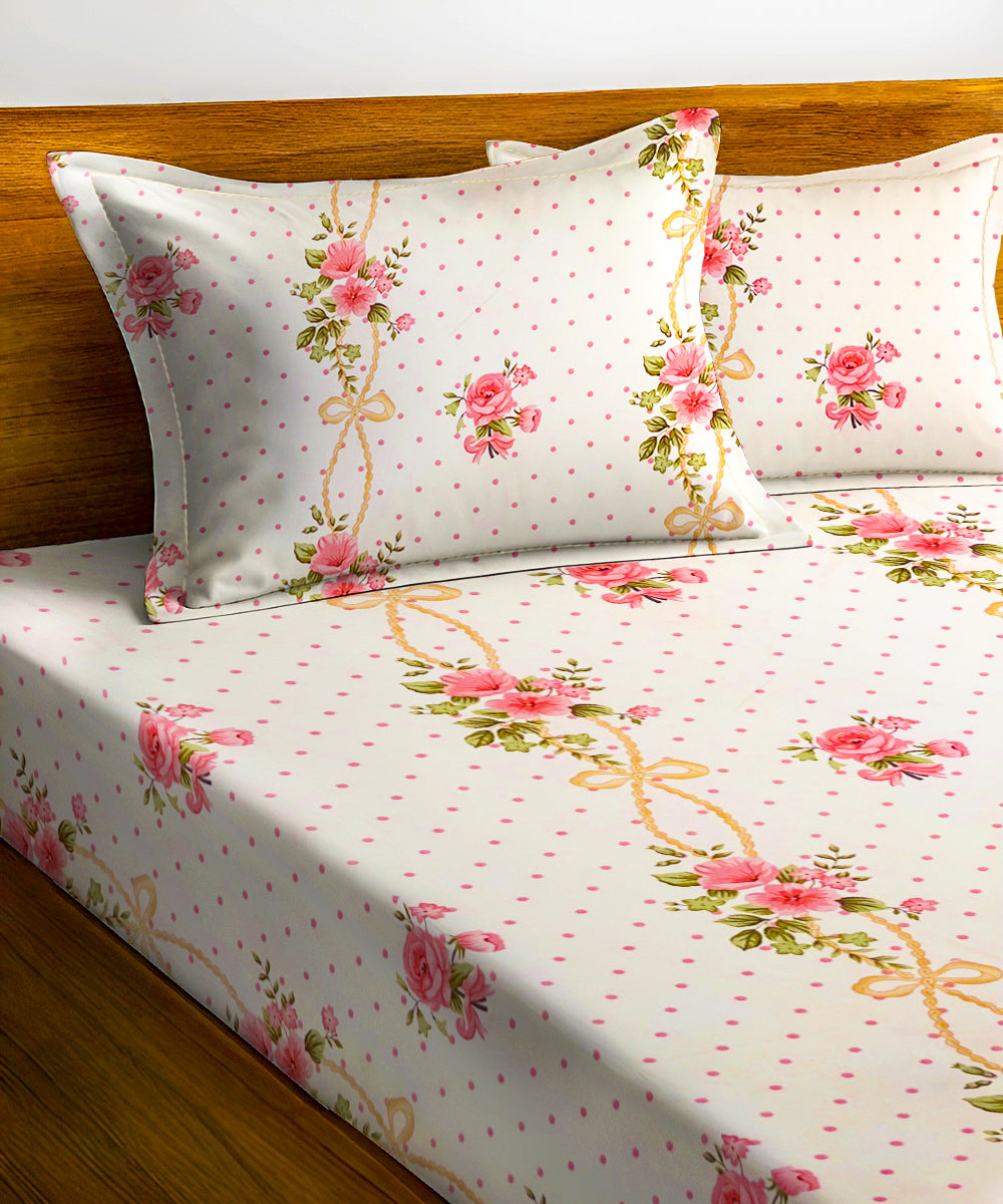 Bloom & Bow King Size Bedsheet With 2 Pillow Cover