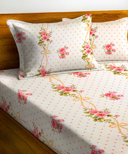 Bloom & Bow Super King Fitted Bedsheet With 2 Pillow Covers