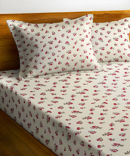 Berry Blush King Size Bedsheet With 2 Pillow Cover