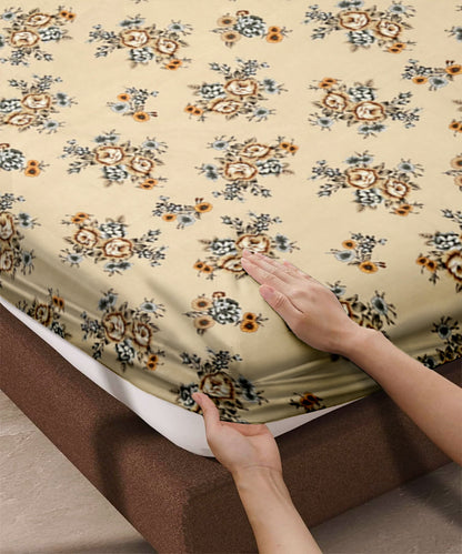French Garden King Fitted Bedsheet With 2 Pillow Covers