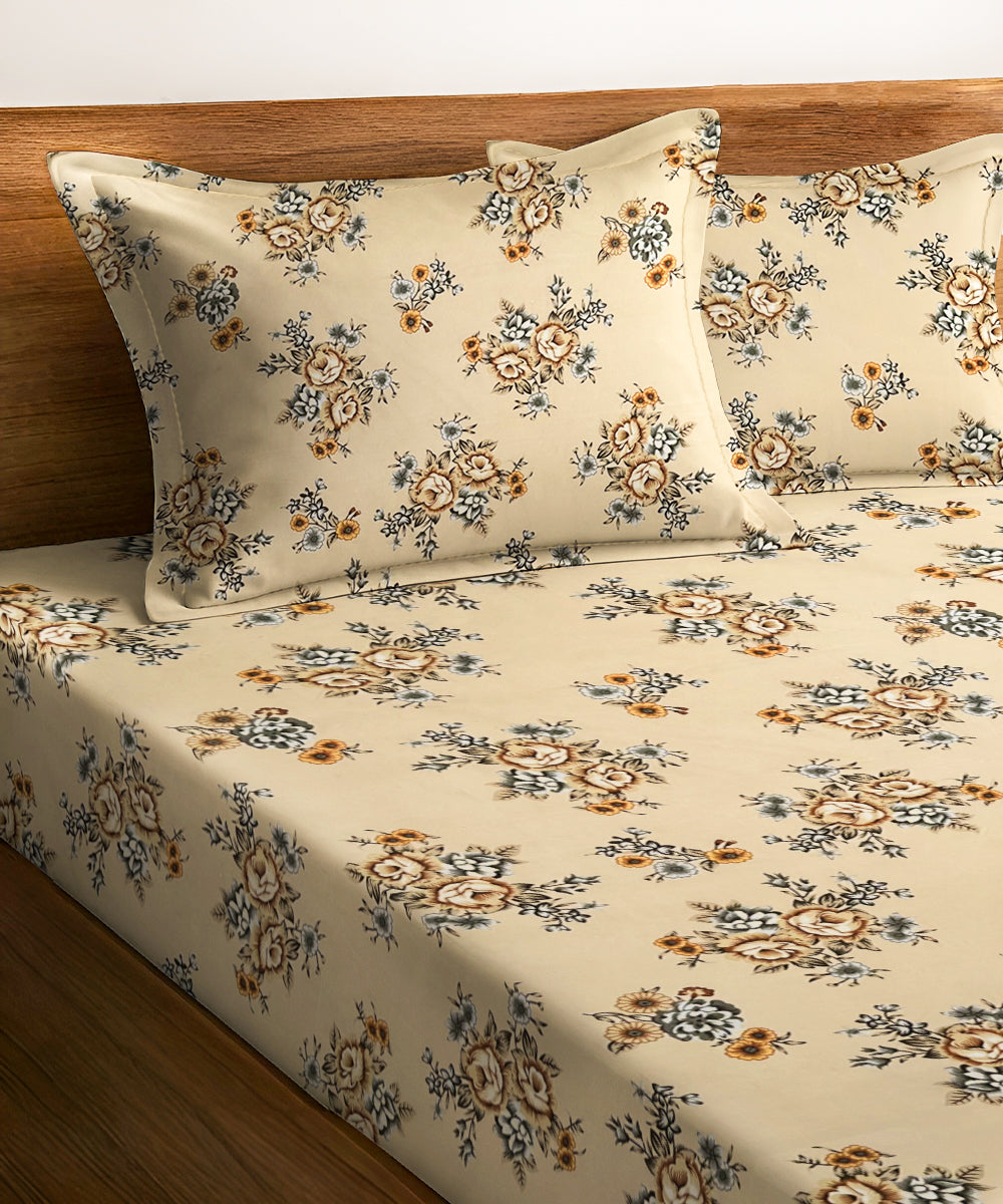 French Garden Fitted Bedsheet With Pillow Cover
