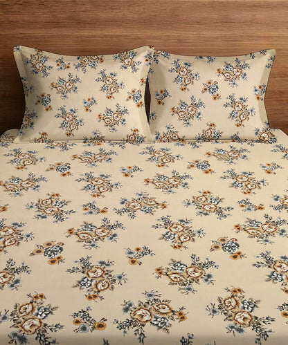 French Garden Flat Bedsheet With Pillow Covers