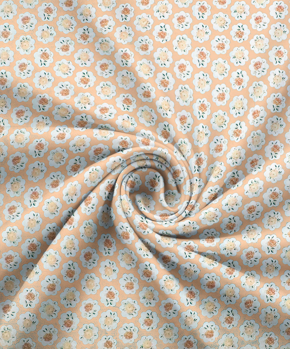 Peach Puff King Size Bedsheet With 2 Pillow Cover