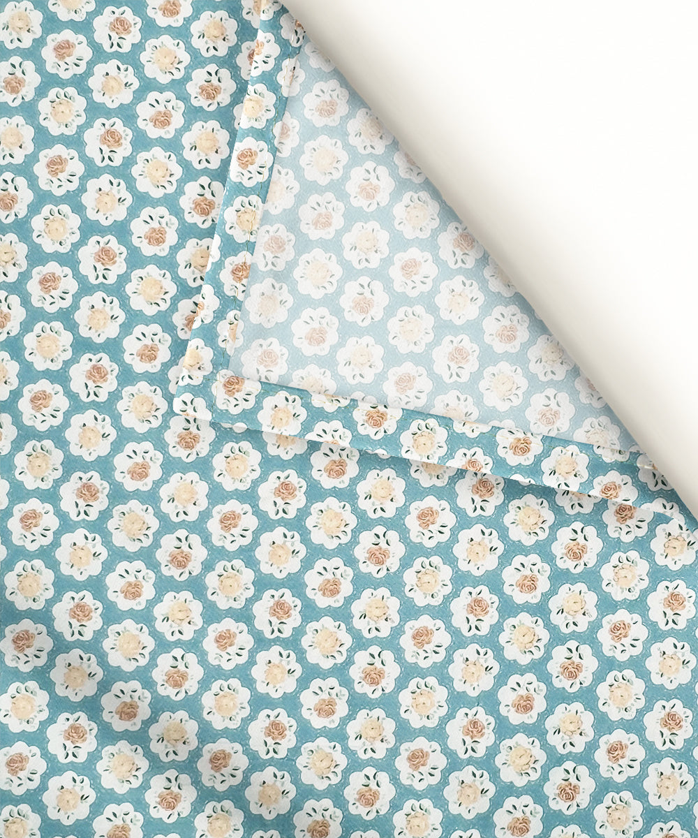 Teal Garden Bedsheet With Pillow Covers