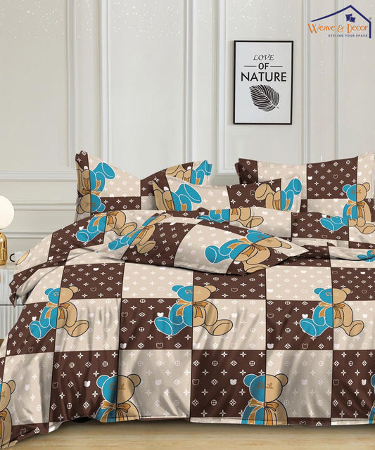 Coco Cub Kids King Size Bedsheet  with 2 Pillow Covers