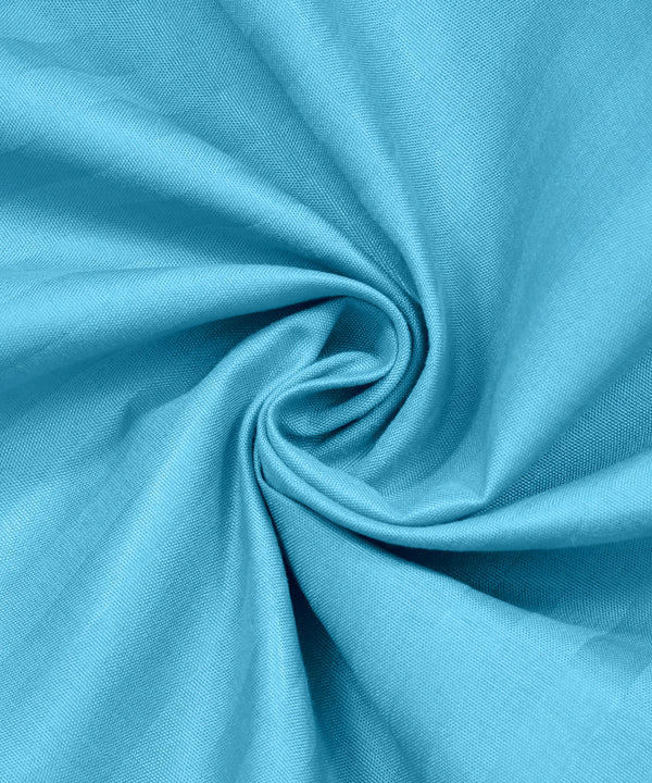 Sky Satin Satin Stripe Bedsheet with Pillow Cover