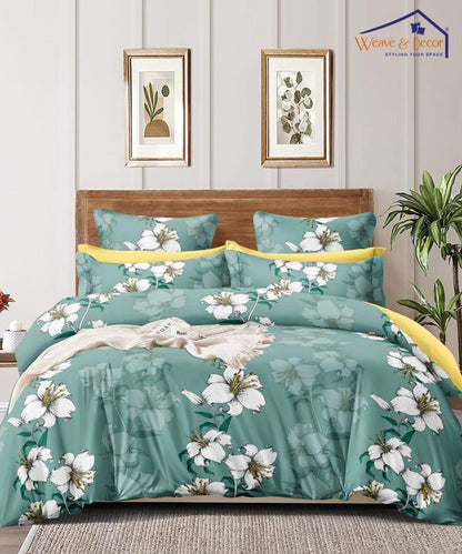 Green Floral 350GSM Double Bed Comforter