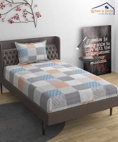 Abstract Single Bedsheet With 1 Pillow Cover