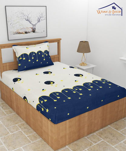 Celestial Charm Kids Single Bedsheet With 1 Pillow Cover