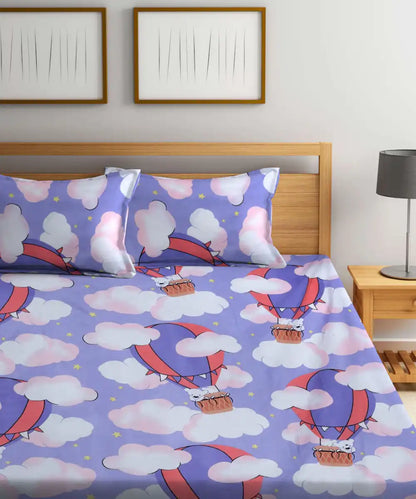 Fly High Flat Double Bedsheet With 2 Pillow Cover