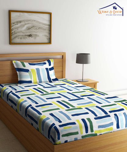 Multicolor Single Bedsheet With 1 Pillow Cover