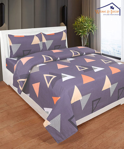 Multi Color Triangles Comforter Set with Bedsheet