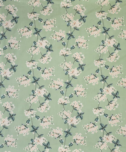Green Floral Flat Double Bedsheet With 2 Pillow Covers