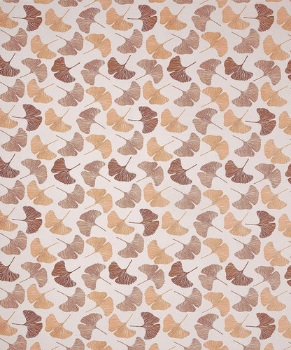 Off White Leaves Super King Fitted Bedsheet With 2 Pillow Covers