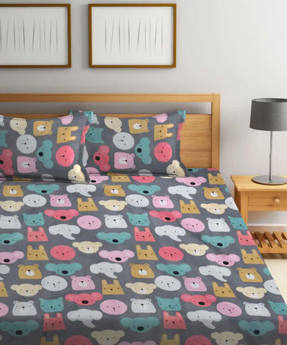 Jungle Book King Size Bedsheet With 2 Pillow Cover