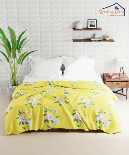 Yellow Floral 350GSM Double Bed Comforter
