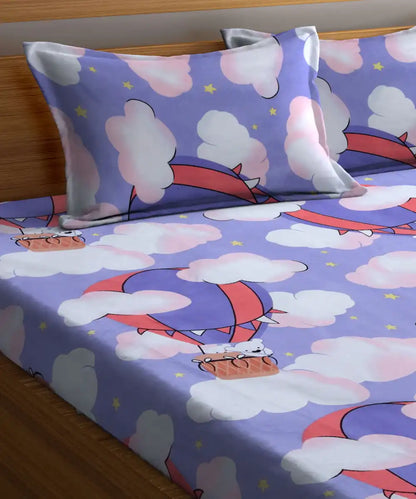 Fly High King Fitted Bedsheet With 2 Pillow Covers