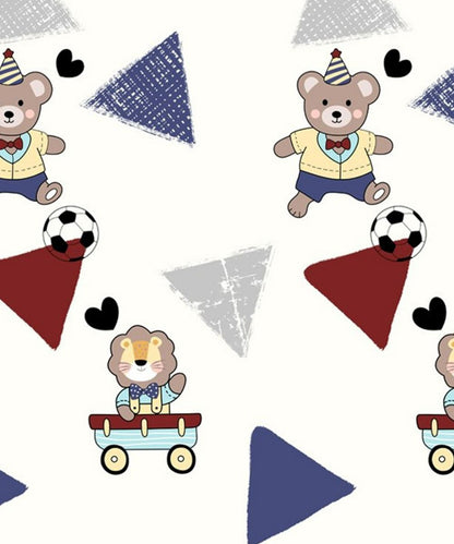 Teddy Football Flat Double Bedsheet With 2 Pillow Cover