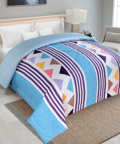Blue Geometric 350GSM Double Bed Comforter