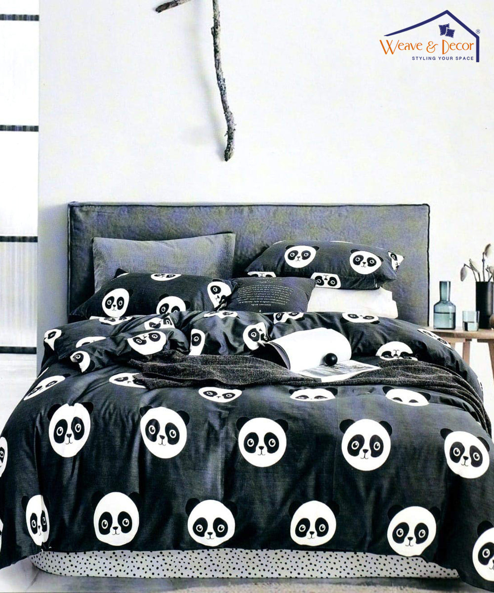 Grey Pandas 350GSM Single Bed Comforter