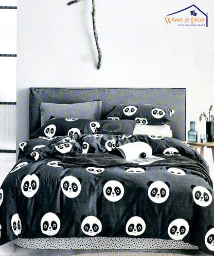 Grey Pandas 350GSM Single Bed Comforter