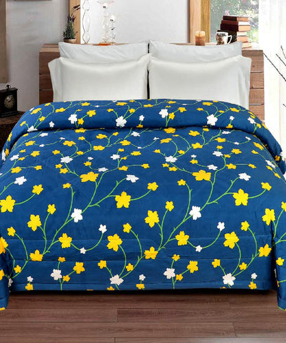 Blue Floral 350GSM Double Bed Comforter