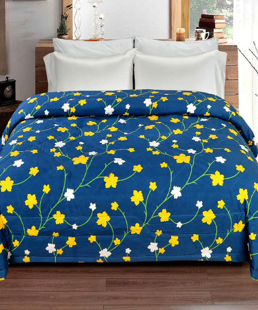 Blue Floral 350GSM Double Bed Comforter