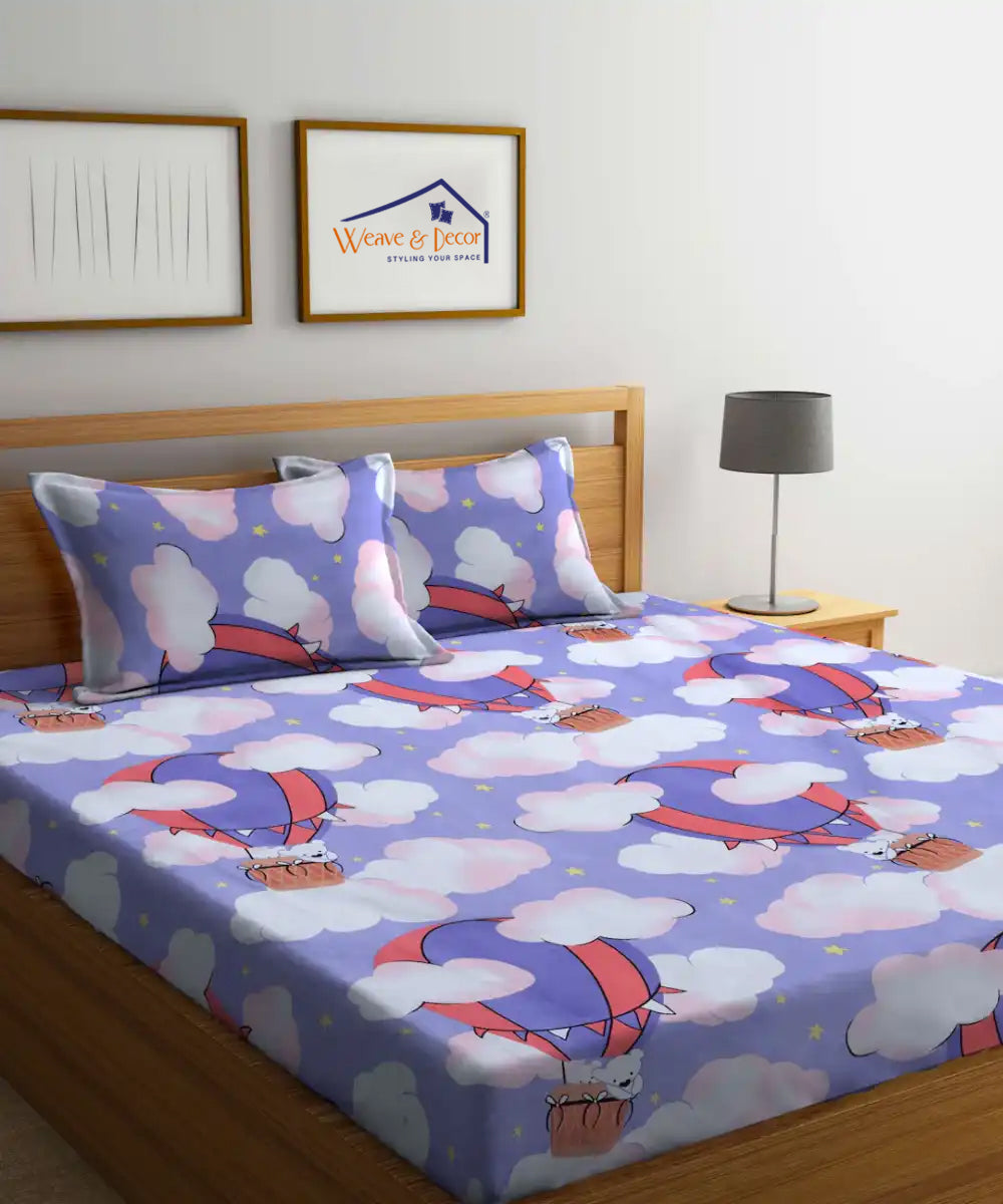 Fly High Flat Double Bedsheet With 2 Pillow Cover