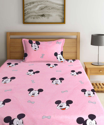 Kids Cute Single Fitted Bedsheet With 1 Pillow Cover