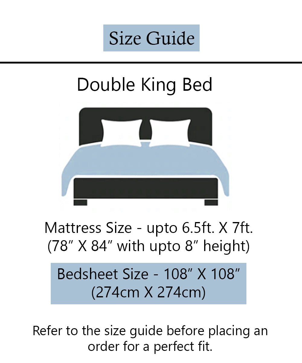 Multi Color Geometric King Size Bedsheet With 2 Pillow Cover