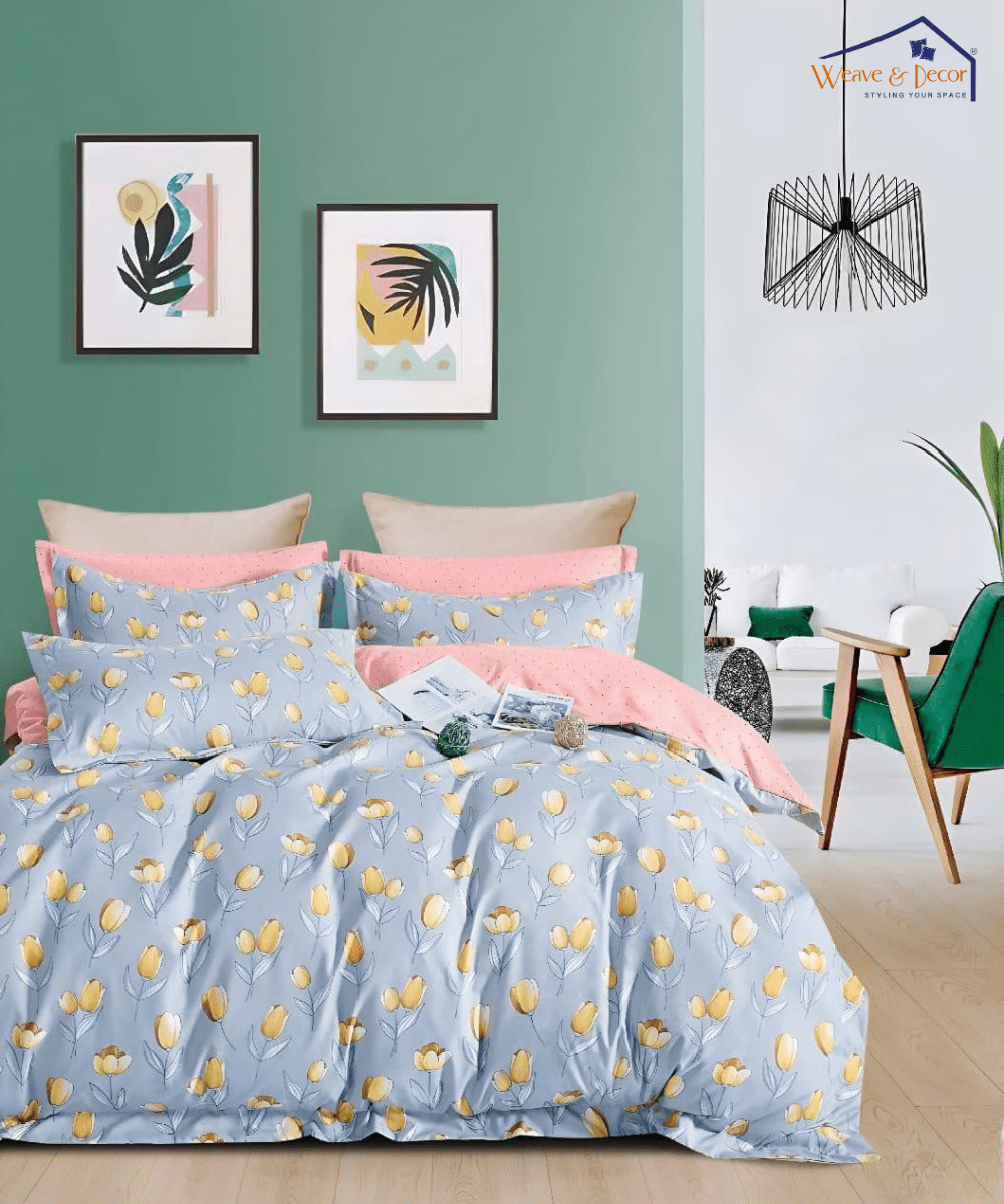 Yellow Whisper Queen Fitted Bedsheet With 2 Pillow Covers