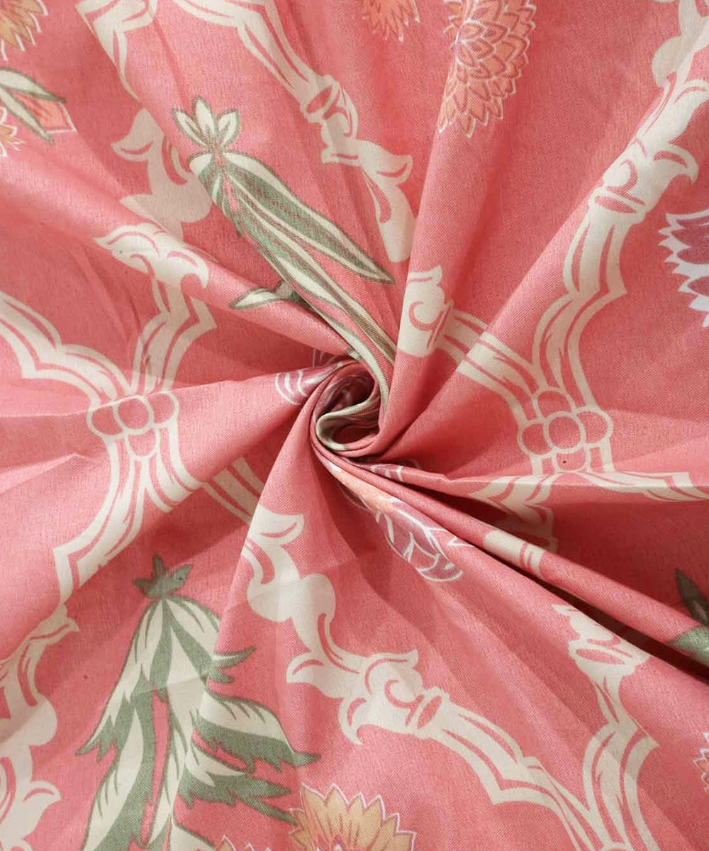 Pink Floral King Size Bedsheet With 2 Pillow Covers