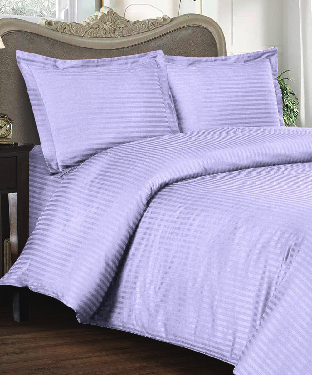Lavender Satin Stripe Quilt / Blanket / Razai / Duvet Covers