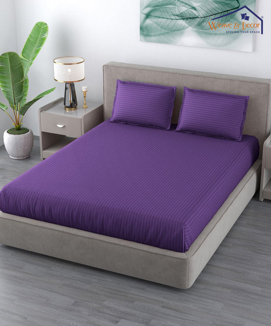 Violet King fitted Bedsheet With 2 Pillow Covers
