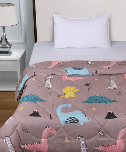 Cute Dinosaur 350GSM Single Bed Comforter