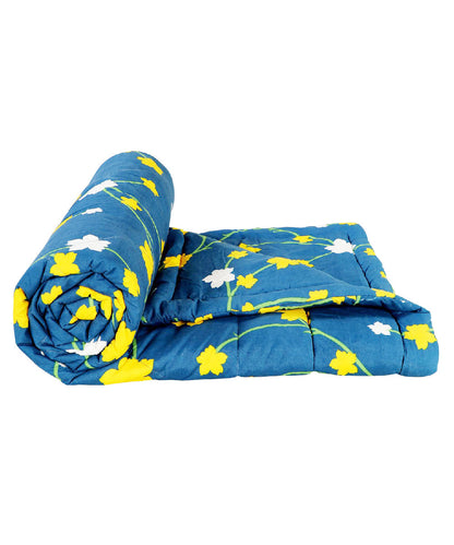 Blue Floral 350GSM Single Bed Comforter