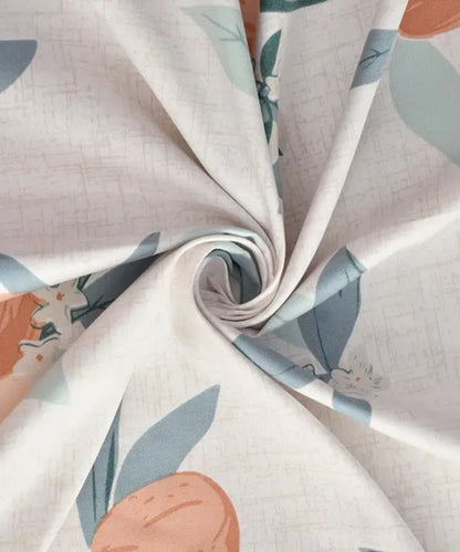 White Floral King Size Bedsheet With 2 Pillow Covers